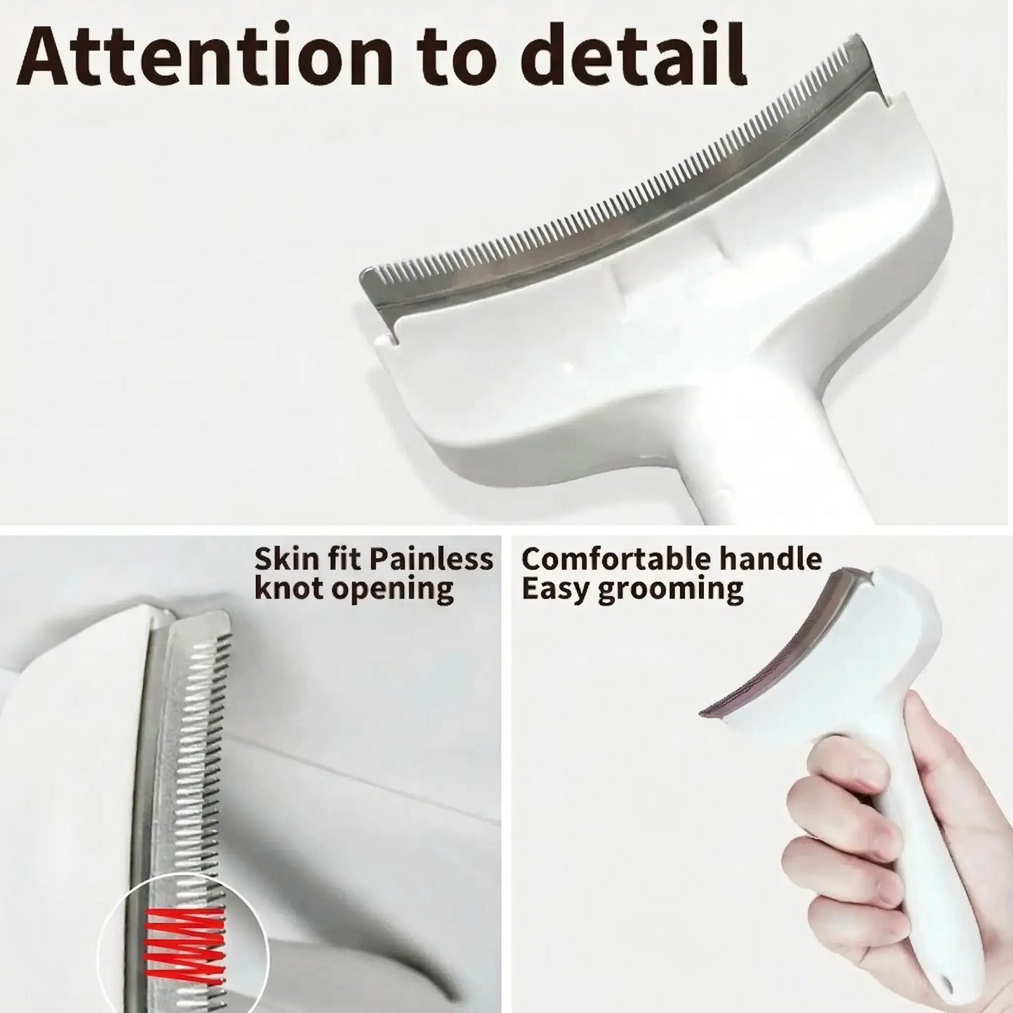 Professional Pet Deshedding Brush - Compact Undercoat Rake with Dense Teeth for Gentle Fur Removal in Long-Haired Dogs and Cats, Premium Plastic Design for Easy Daily Grooming and Dematting