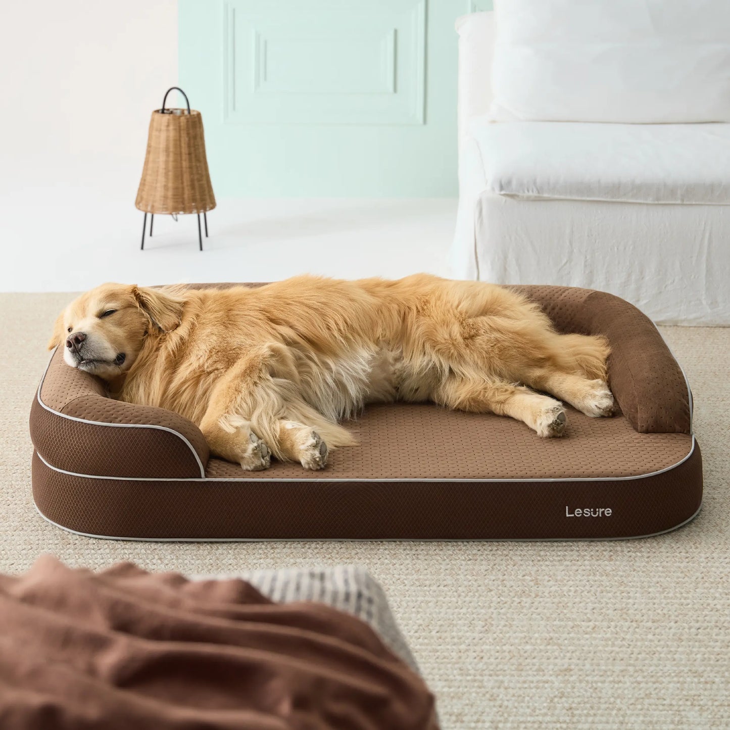 Lesure Realortho Orthopedic Dog Bed - Premium Memory Foam Support for Large and Senior Dogs, Joint Protection with Waterproof Washable Cover for Enhanced Comfort and Deep Sleep