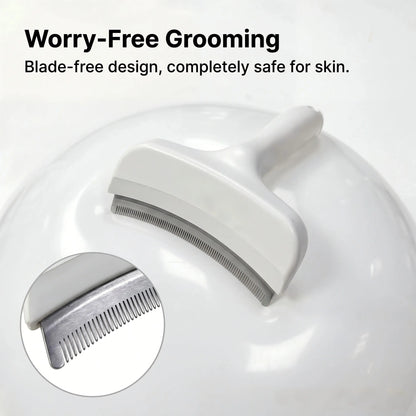 Professional Pet Deshedding Brush - Compact Undercoat Rake with Dense Teeth for Gentle Fur Removal in Long-Haired Dogs and Cats, Premium Plastic Design for Easy Daily Grooming and Dematting