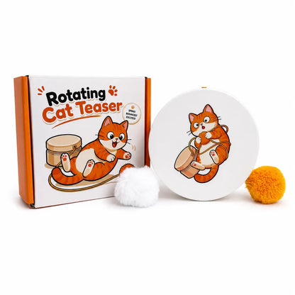 Smart Rotating Cat Teaser, Rechargeable Interactive Cat Toy with 5 Play Modes, Touch-To-Wake, Auto Sleep, Multi-Surface Mounting and Replaceable String for Indoor Cats & Kittens