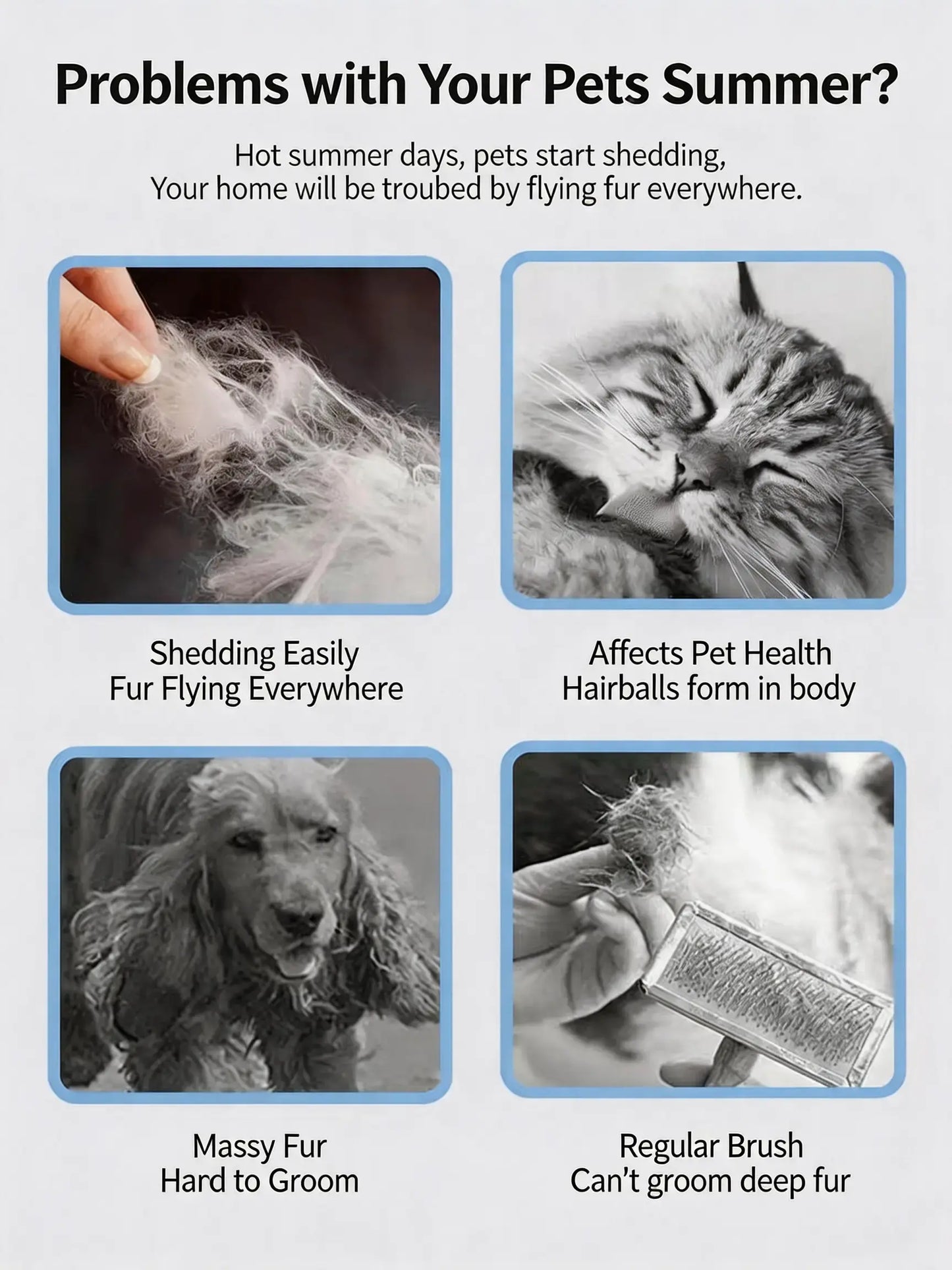 Professional Pet Deshedding Brush - Compact Undercoat Rake with Dense Teeth for Gentle Fur Removal in Long-Haired Dogs and Cats, Premium Plastic Design for Easy Daily Grooming and Dematting