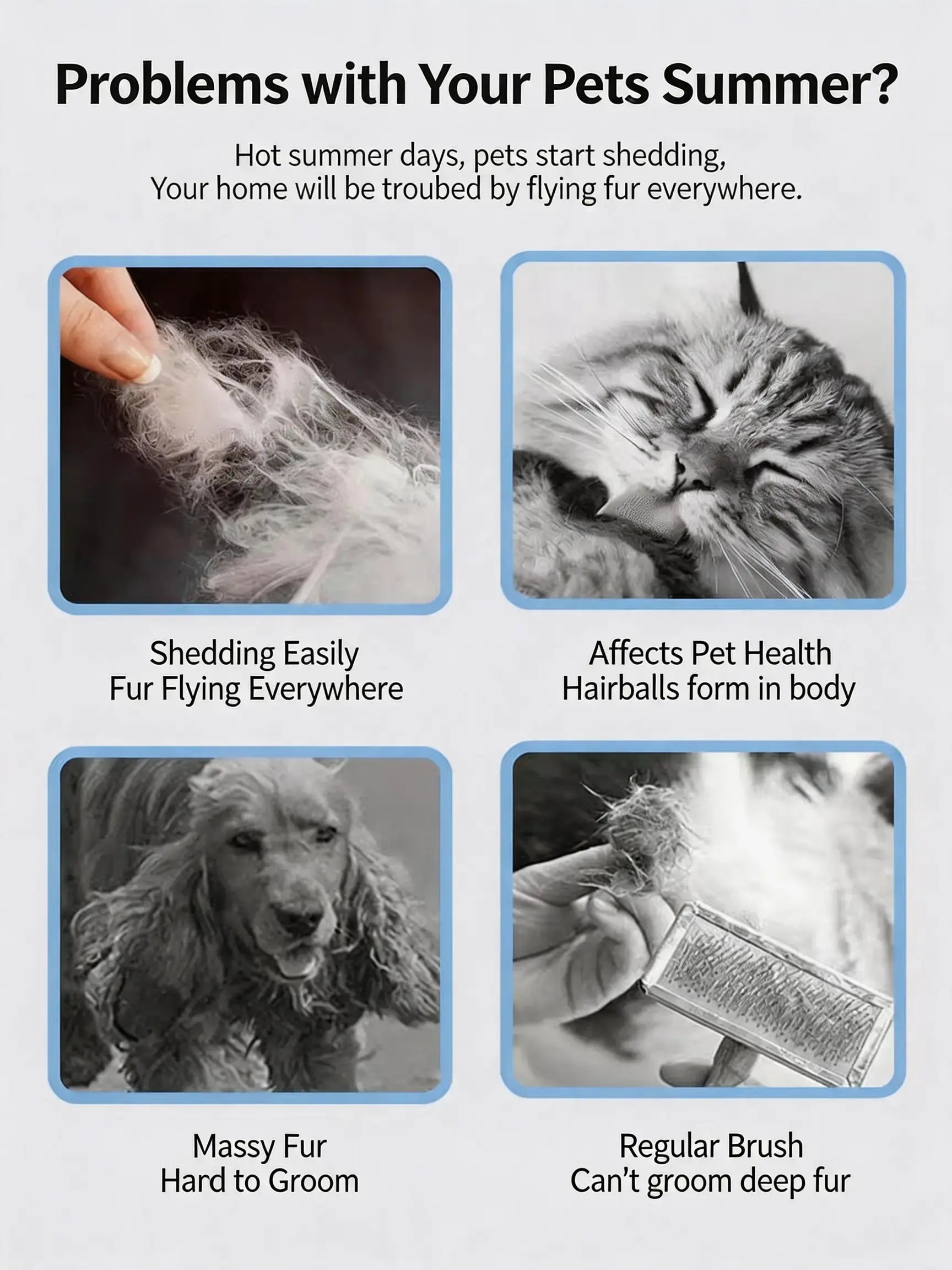 Professional Pet Deshedding Brush - Compact Undercoat Rake with Dense Teeth for Gentle Fur Removal in Long-Haired Dogs and Cats, Premium Plastic Design for Easy Daily Grooming and Dematting