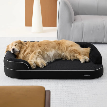 Lesure Realortho Orthopedic Dog Bed - Premium Memory Foam Support for Large and Senior Dogs, Joint Protection with Waterproof Washable Cover for Enhanced Comfort and Deep Sleep