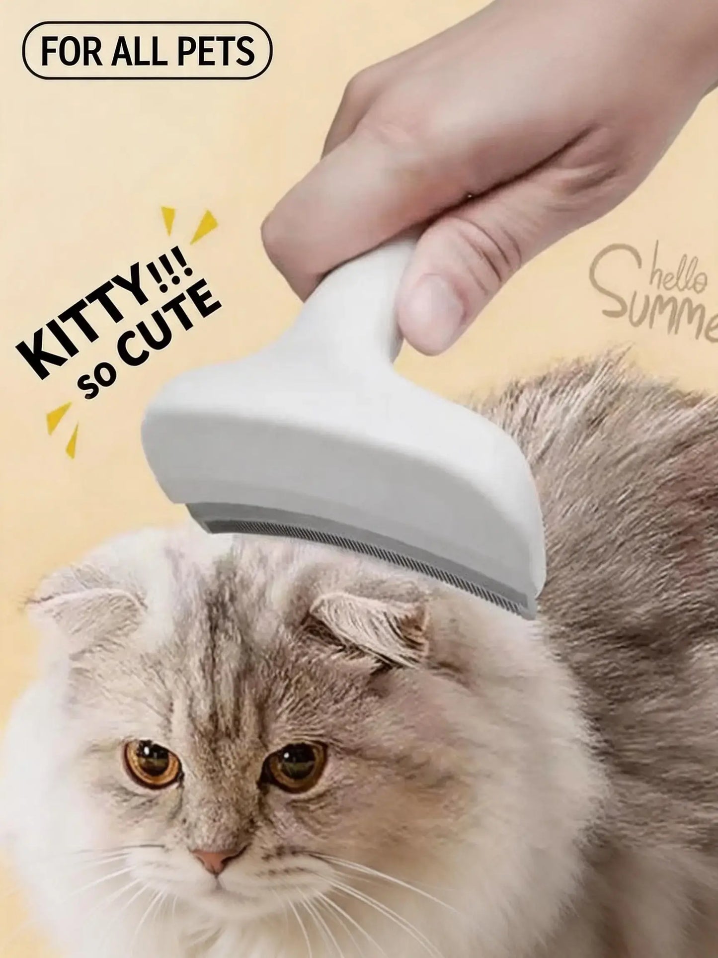 Professional Pet Deshedding Brush - Compact Undercoat Rake with Dense Teeth for Gentle Fur Removal in Long-Haired Dogs and Cats, Premium Plastic Design for Easy Daily Grooming and Dematting