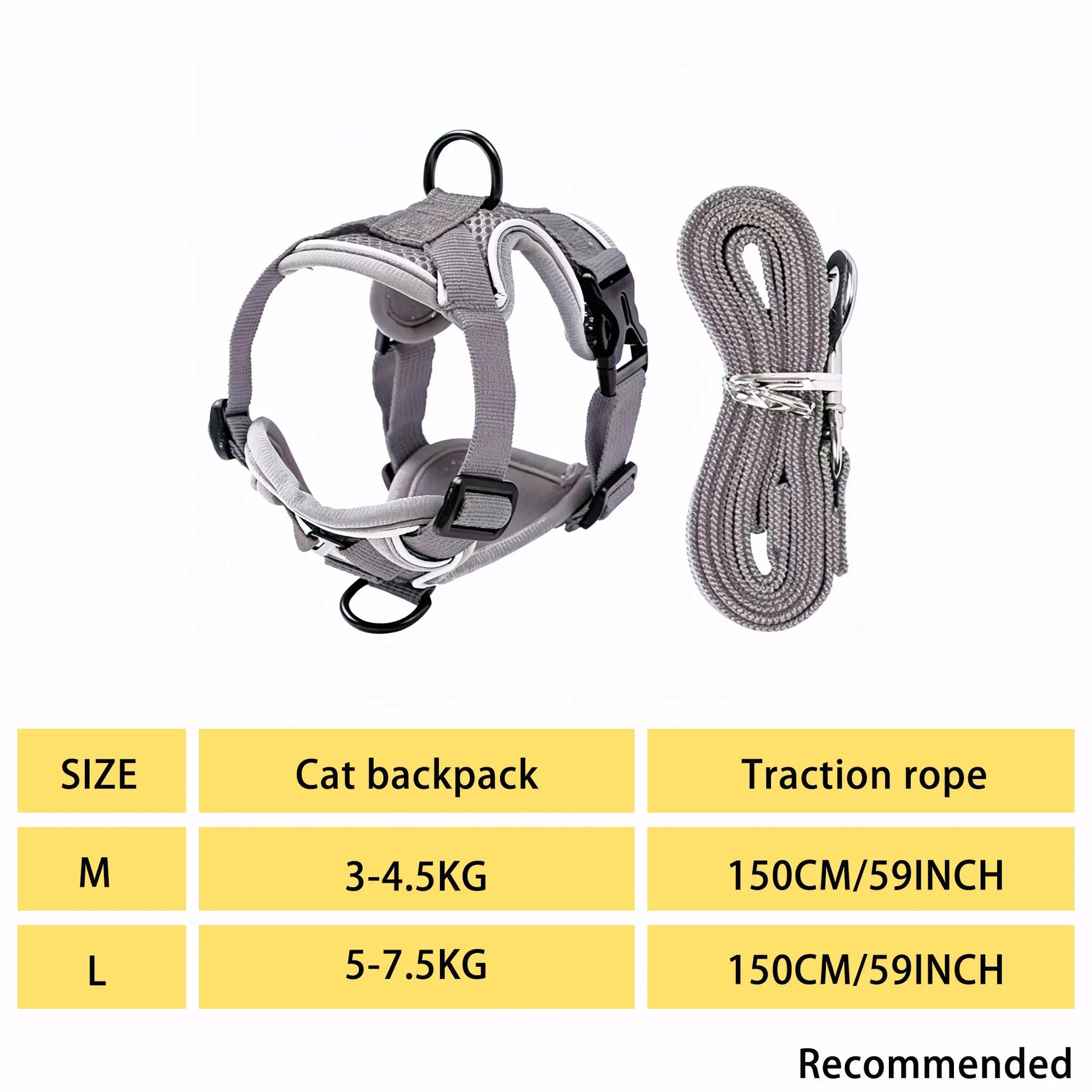 Adjustable Escape-Proof Cat Harness and Leash Set with Reflective Strip and Soft Mesh Vest for Safe Walking - Includes Breathable Summer Version