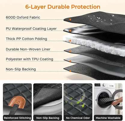 Premium Waterproof Dog Car Seat Cover - Universal Fit, Scratch-Resistant, Non-Slip, Washable Pet Travel Mat for All Seasons
