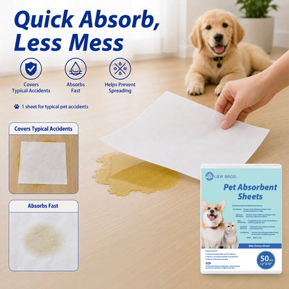 L&W BROS. Quick Absorbent Pet Sheets - Advanced Solution for Dog Urine Stain and Odor Removal