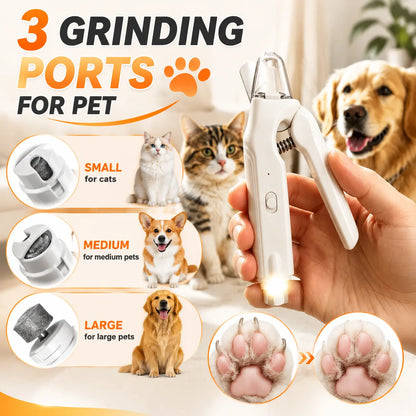 2-in-1 Dog Nail Grinder and Clipper with LED Lights for All Dog and Cat Sizes