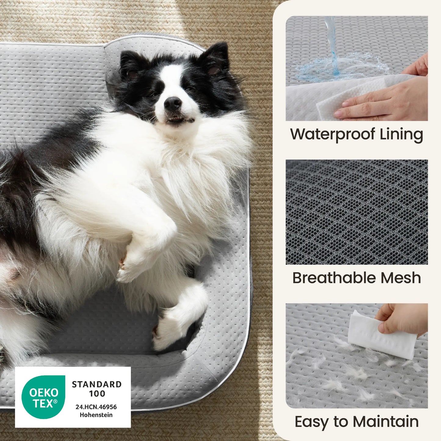 Lesure Realortho Orthopedic Dog Bed - Premium Memory Foam Support for Large and Senior Dogs, Joint Protection with Waterproof Washable Cover for Enhanced Comfort and Deep Sleep