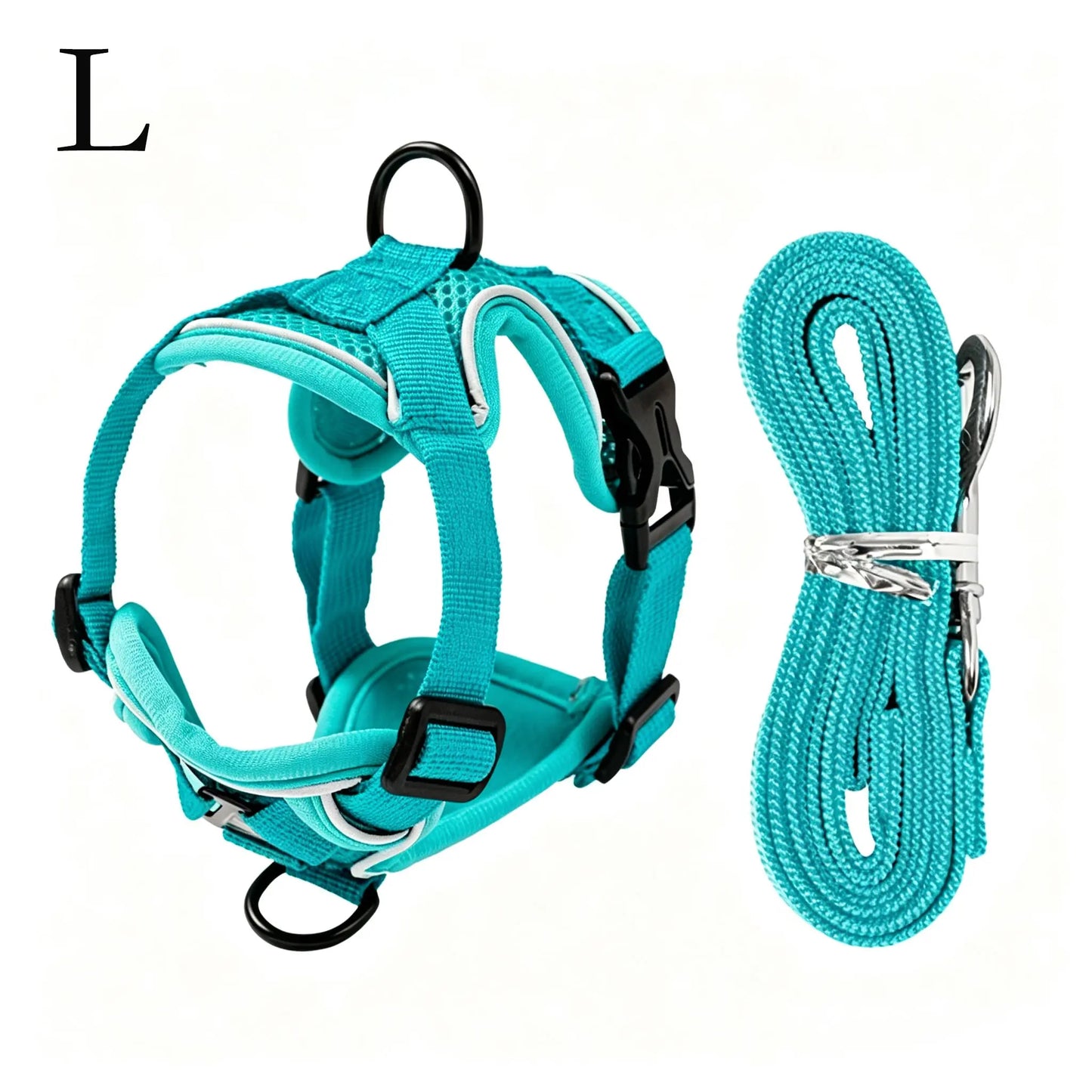Adjustable Escape-Proof Cat Harness and Leash Set with Reflective Strip and Soft Mesh Vest for Safe Walking - Includes Breathable Summer Version