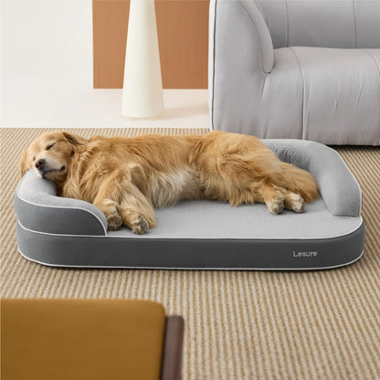 Lesure Realortho Orthopedic Dog Bed - Premium Memory Foam Support for Large and Senior Dogs, Joint Protection with Waterproof Washable Cover for Enhanced Comfort and Deep Sleep