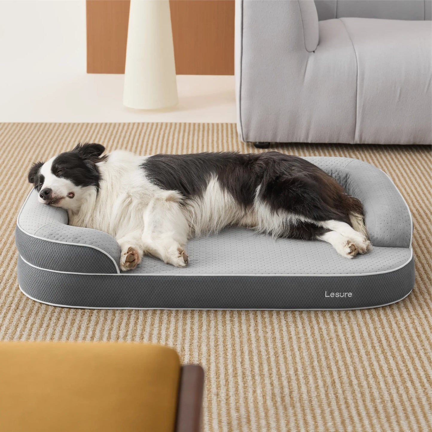 Lesure Realortho Orthopedic Dog Bed - Premium Memory Foam Support for Large and Senior Dogs, Joint Protection with Waterproof Washable Cover for Enhanced Comfort and Deep Sleep