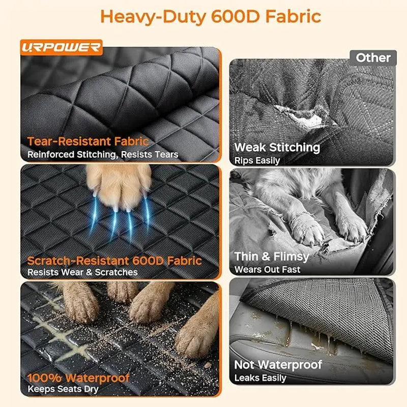 Premium Waterproof Dog Car Seat Cover - Universal Fit, Scratch-Resistant, Non-Slip, Washable Pet Travel Mat for All Seasons