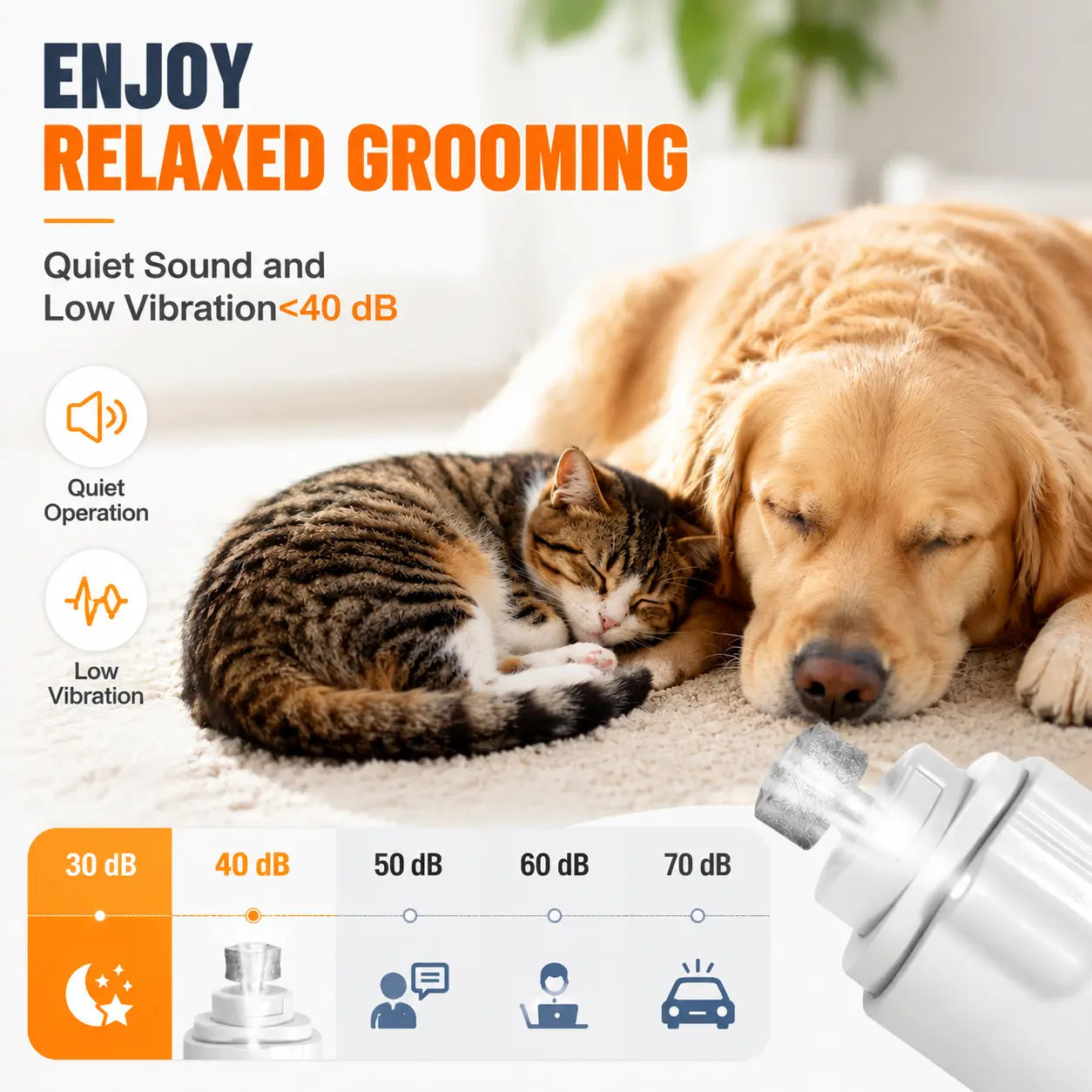2-in-1 Dog Nail Grinder and Clipper with LED Lights for All Dog and Cat Sizes