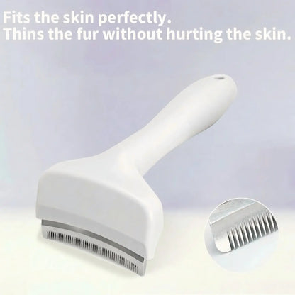 Professional Pet Deshedding Brush - Compact Undercoat Rake with Dense Teeth for Gentle Fur Removal in Long-Haired Dogs and Cats, Premium Plastic Design for Easy Daily Grooming and Dematting