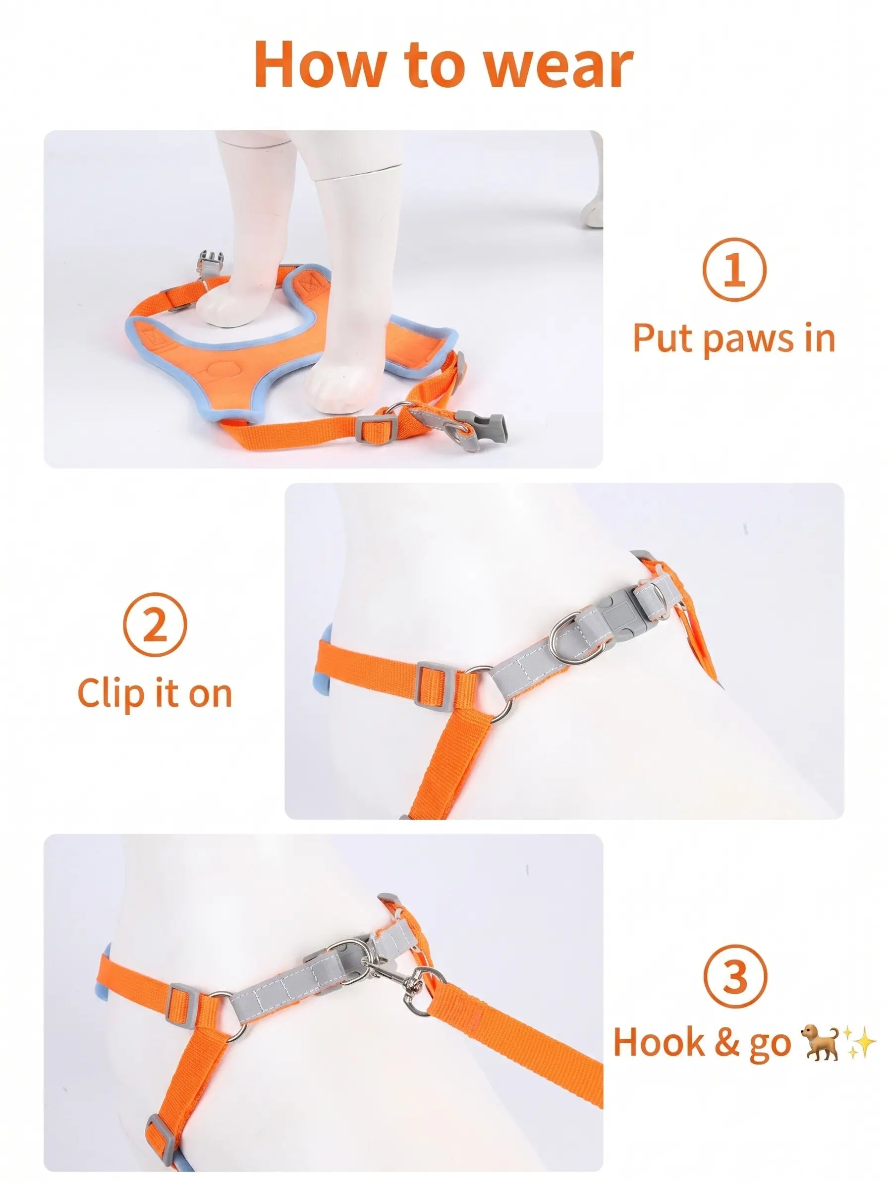 Adjustable Pet Harness and Leash Set - Soft Suede Vest, Durable and Reflective, Tangle-Free Leash for Convenient Walking, Perfect for Daily Use and Nighttime Outdoor Activities