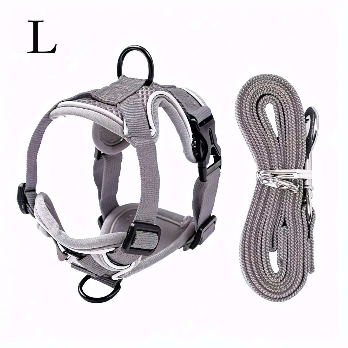 Adjustable Escape-Proof Cat Harness and Leash Set with Reflective Strip and Soft Mesh Vest for Safe Walking - Includes Breathable Summer Version