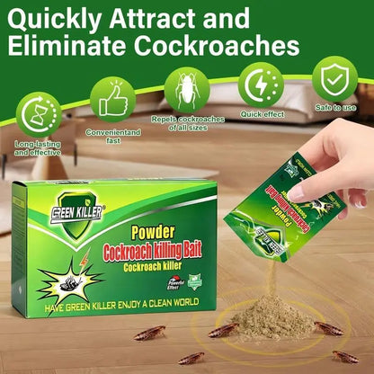 High-Efficiency Cockroach Bait Powder - 50 Packets of Fast-Acting Indoor Cockroach Eliminator for Kitchens and Enclosed Spaces, Effectively Dismantles Nests and Colonies, Essential for Home and Dorm Use