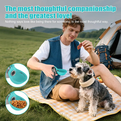 Lumikata 2 in 1 Portable Tumbler for Dogs,Portable Dog Water Ball,10Oz Stainless Steel Dog Water Bottle with Silicone Foldable Bowl, Leak-Proof 2 in 1 Portable Small Dog Water Bottle for Walking