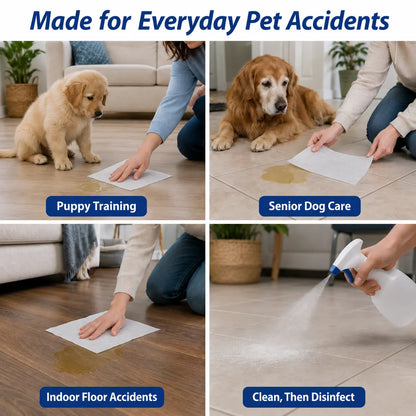 L&W BROS. Quick Absorbent Pet Sheets - Advanced Solution for Dog Urine Stain and Odor Removal