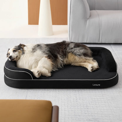 Lesure Realortho Orthopedic Dog Bed - Premium Memory Foam Support for Large and Senior Dogs, Joint Protection with Waterproof Washable Cover for Enhanced Comfort and Deep Sleep